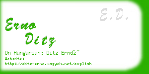 erno ditz business card